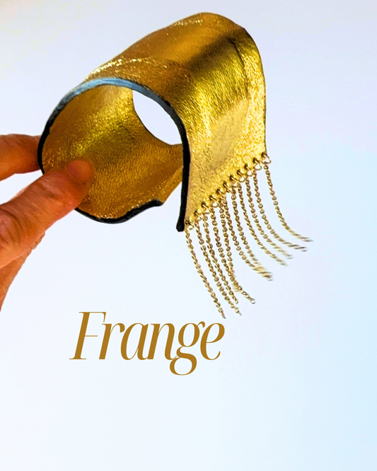 Bracciale in pelle con Frange acciaio oro o argento