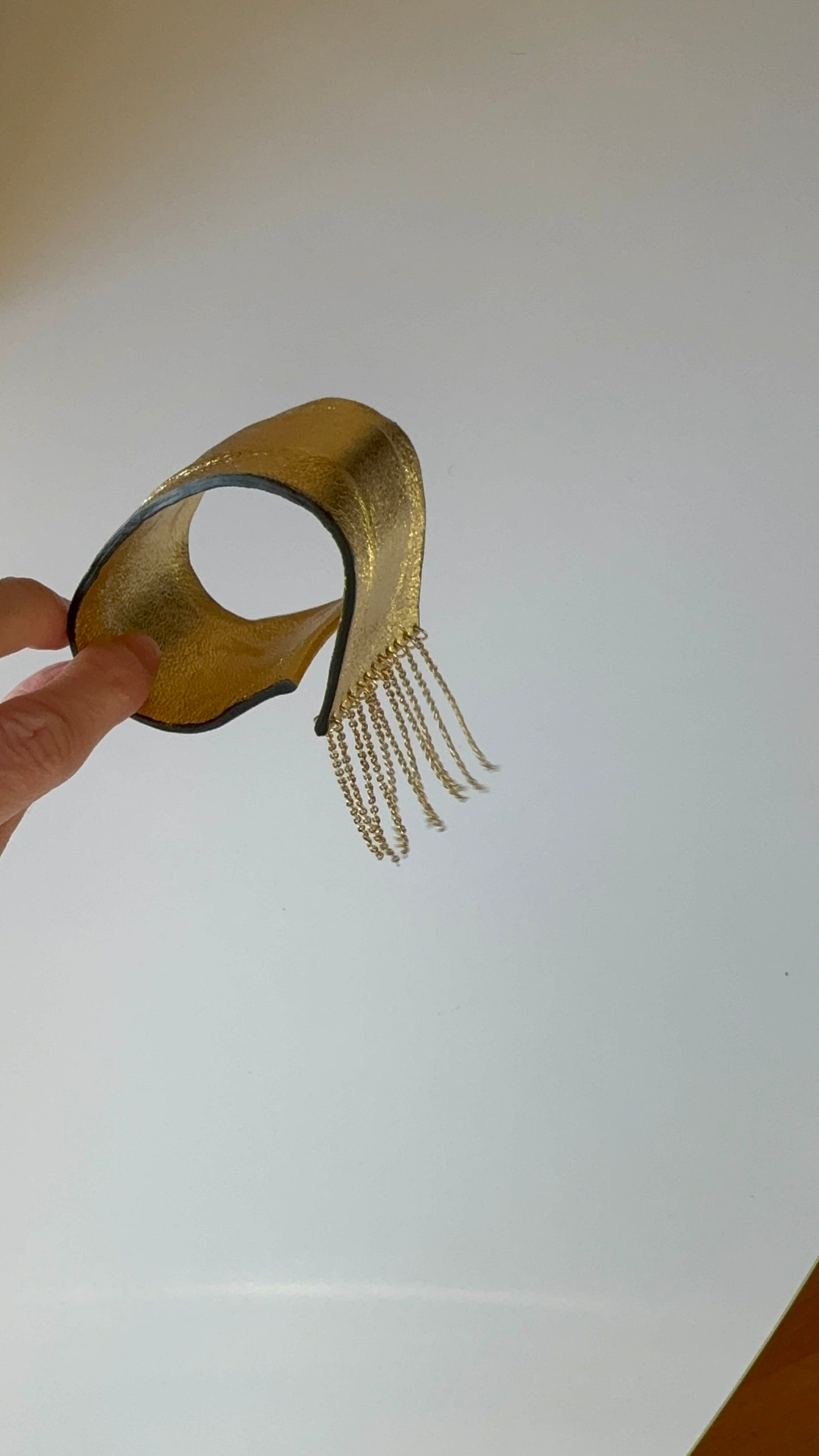 Bracciale in pelle con Frange acciaio oro o argento