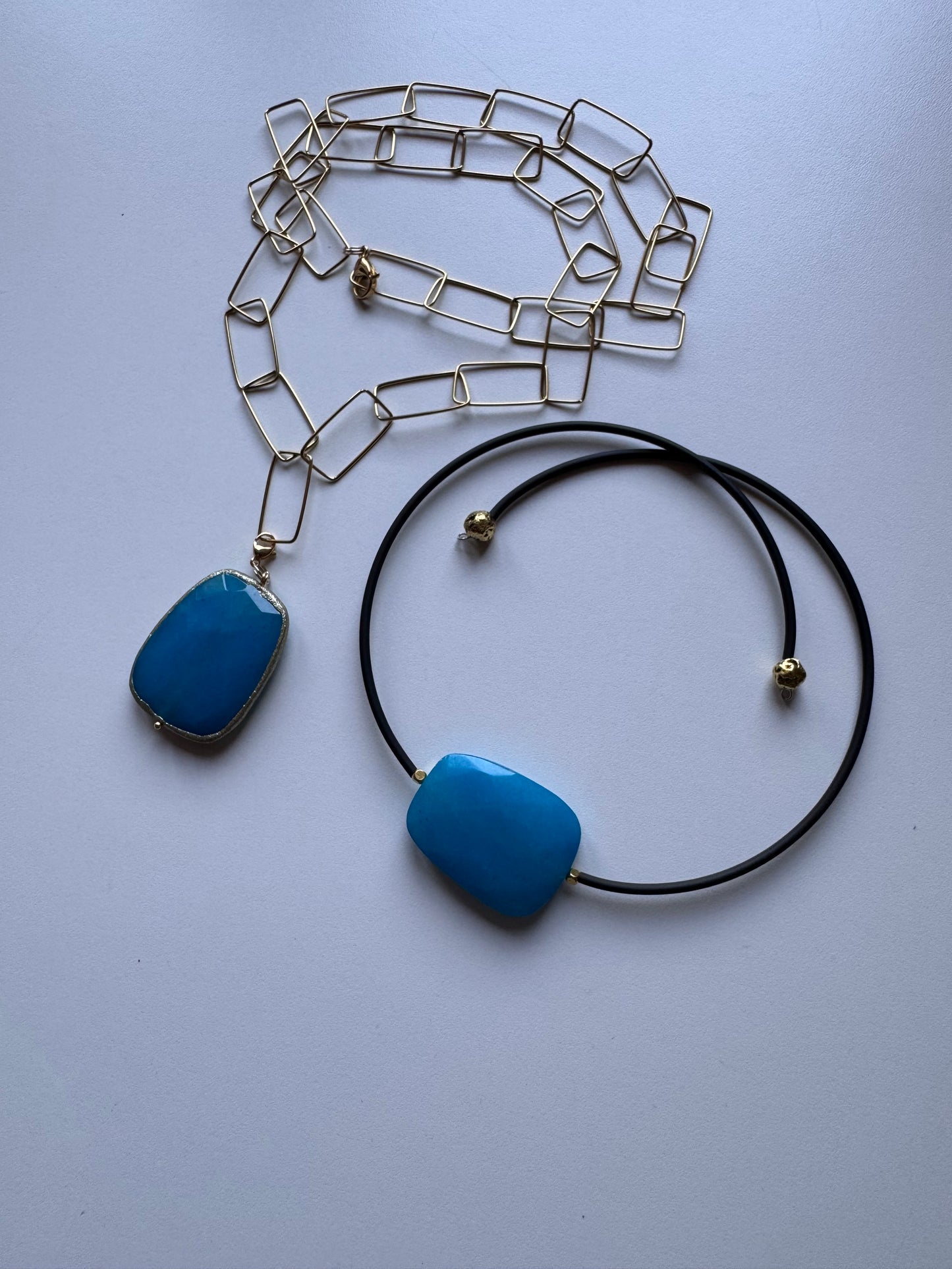 Collana catena in acciaio e pietra rimovibile