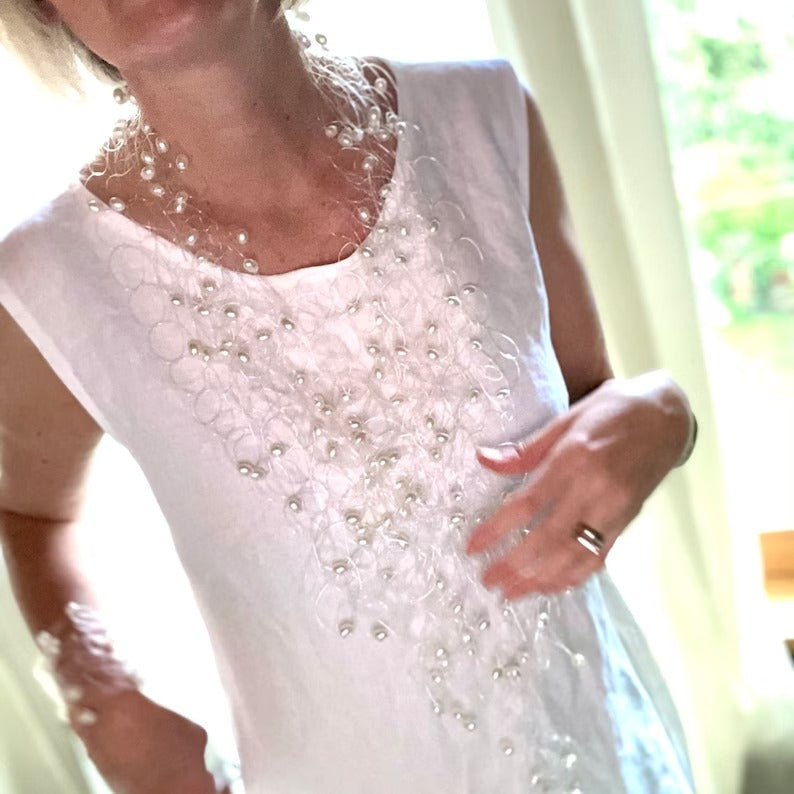 collana perle ovali bianche nuvola
