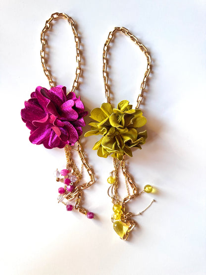 Collana Fiore in pelle