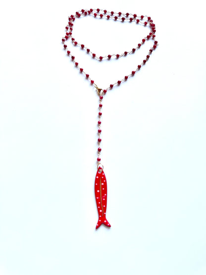 Collana a Rosario Rossa