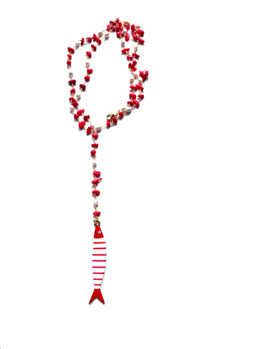 Collana a Rosario Rossa