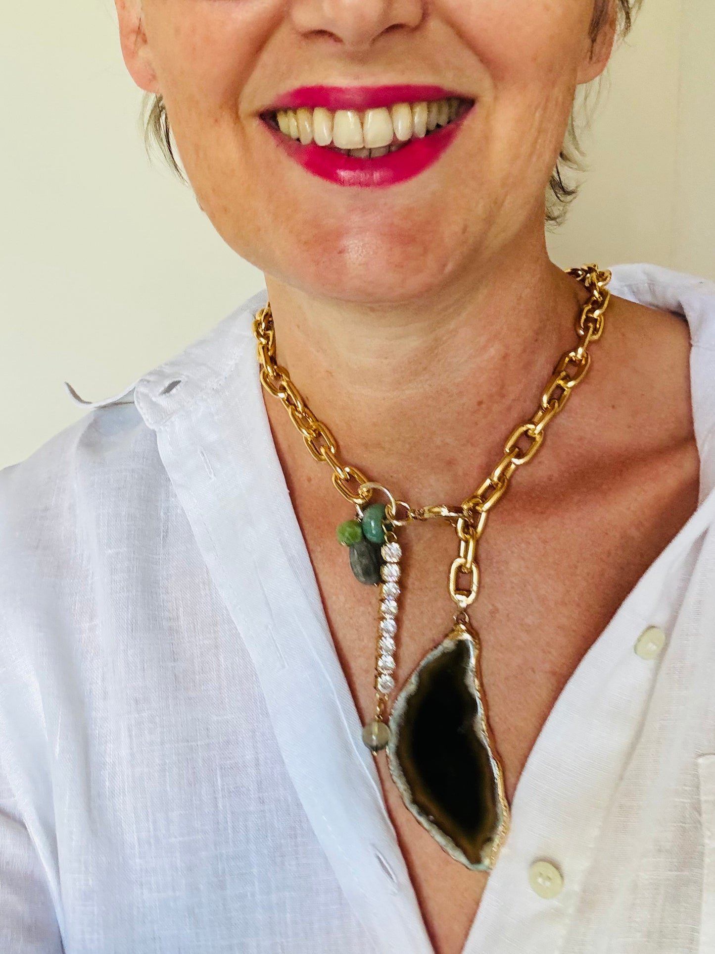 Collana catena e Agata