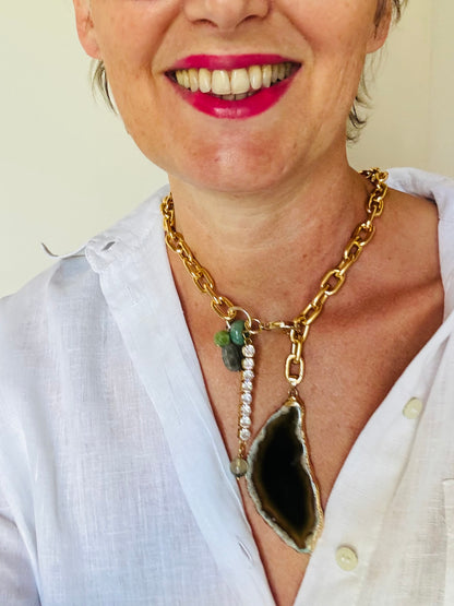Collana catena e Agata