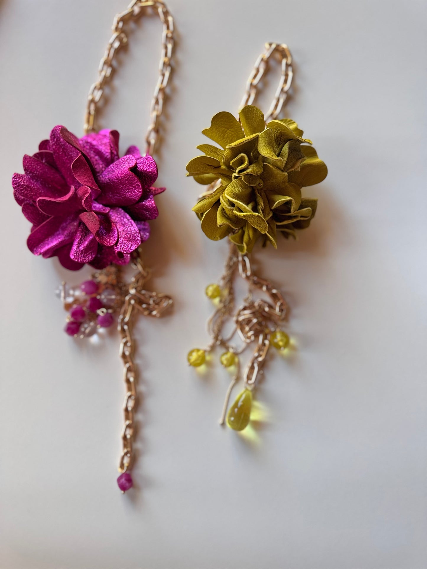 Collana Fiore in pelle