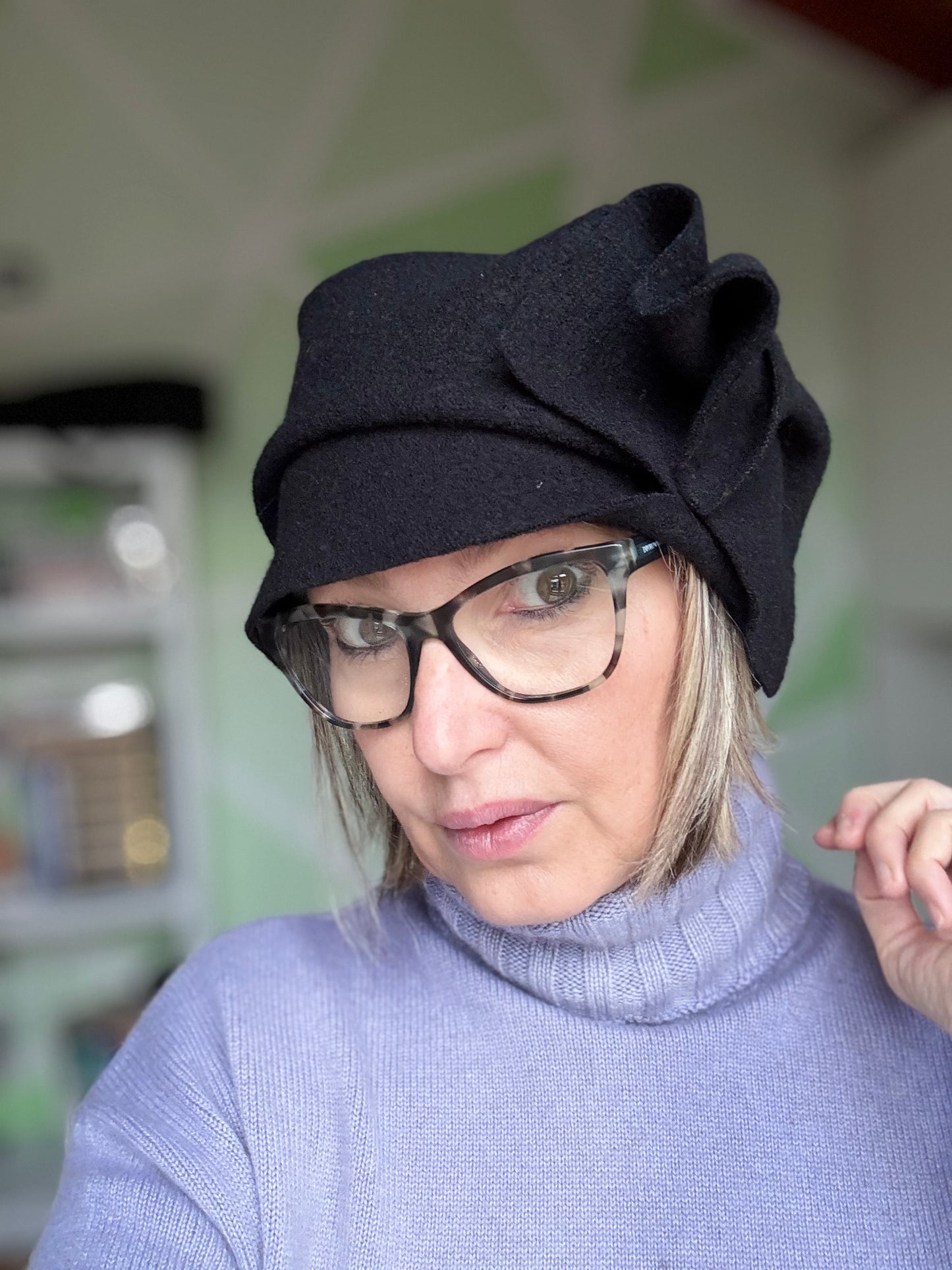Cappello Origami in lana cotta