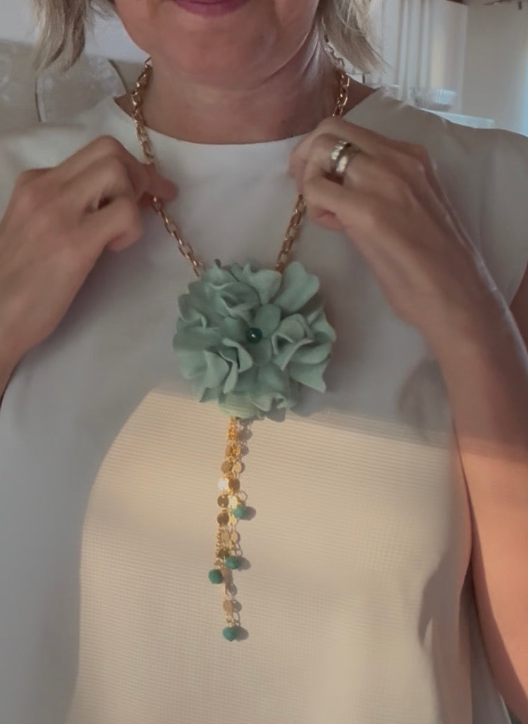 Collana Fiore in pelle