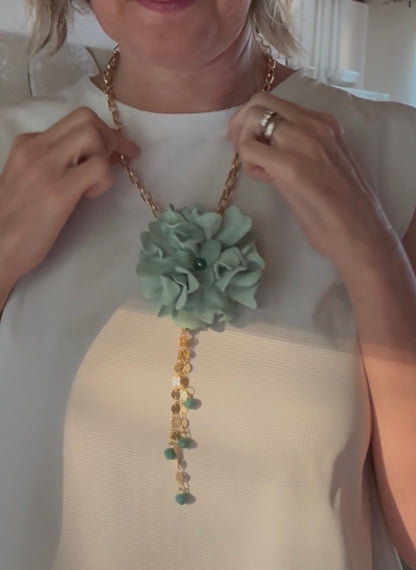 Collana Fiore in pelle