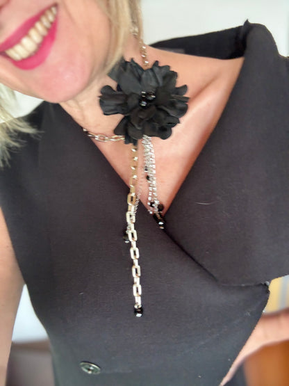 Collana Fiore in pelle