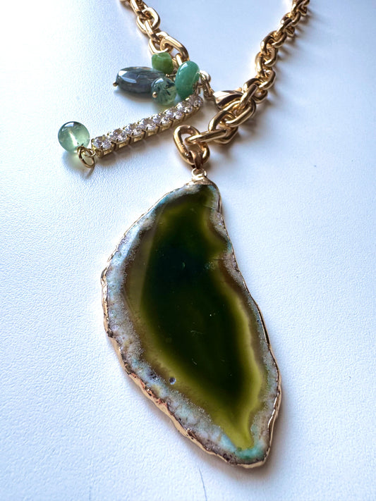 Collana catena e Agata