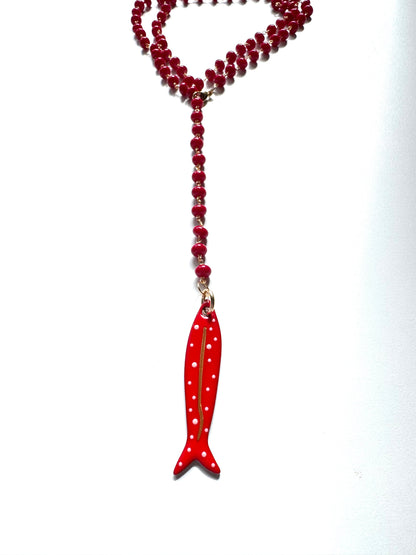 Collana a Rosario Rossa