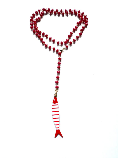 Collana a Rosario Rossa