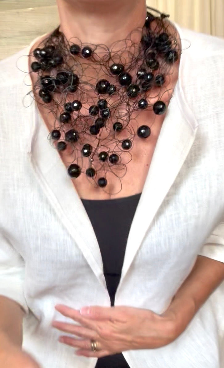 Collana Nube maxi resine nere