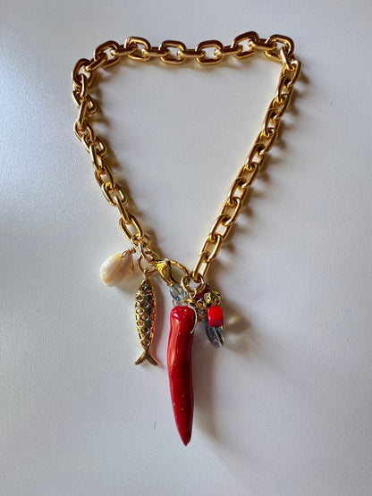 Collana catena e Agata