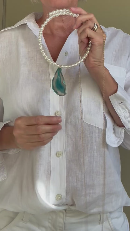 Combo Collana corta con perle + collana lunga